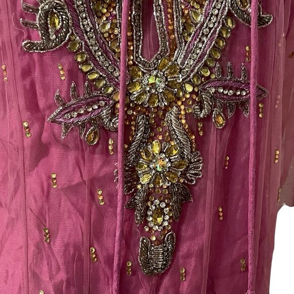 Pakistani Indian Party Dress Purple Size 44 Handmade - Picture 11 of 16